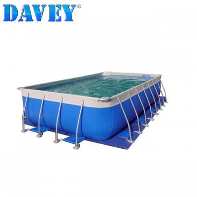 Removable rectangular metal frame pool ,easy set