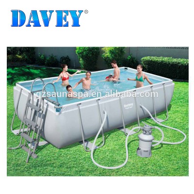 2018 Great Square form pool with metal frame and filter pump, pvc easy set pool