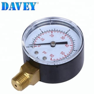 DAVEY 2018 Swimming Pool Spa Filter Water Pressure Gauge 0-60 PSI